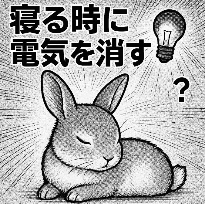 うさぎは寝る時に電気を消すべき？暗さと安心感の関係を解説